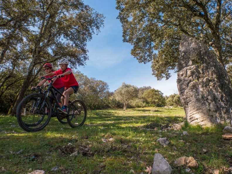 Faites la balade VTT + canoë. Rendez-vous à remoulins pour le vélo, à Collias pour le canoë
